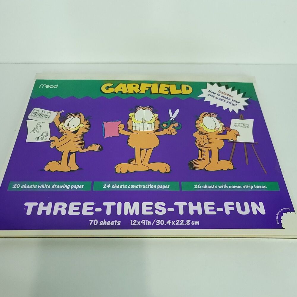 Drawing Pad Comic Boxes Construction Paper Three Time The Fun Mead Garfield Odie